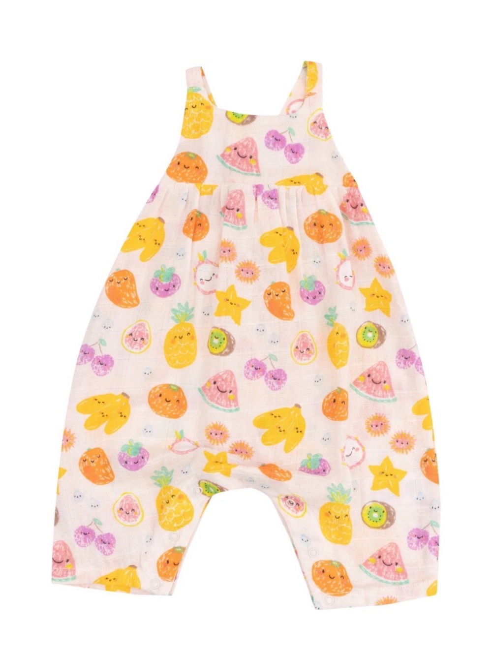NWT Angel Dear Tropical Fruit Market Tie Back Romper 6-12M